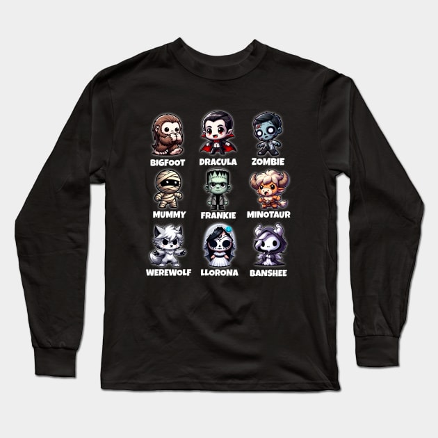 Chibi Monsters Club 9-Pack Long Sleeve T-Shirt by Critter Chaos